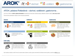 Náhled úvodní stránky www.arok.cz